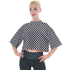 Background Black Board Checker Checkerboard Mock Neck Tee by pakminggu