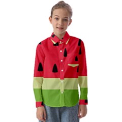 Watermelon Fruit Food Healthy Vitamins Nutrition Kids  Long Sleeve Shirt by pakminggu