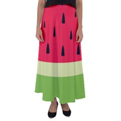 Watermelon Fruit Food Healthy Vitamins Nutrition Flared Maxi Skirt by pakminggu