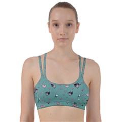 Raccoon Texture Seamless Scrapbooking Hearts Line Them Up Sports Bra by pakminggu