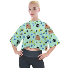 Dog Pattern Seamless Blue Background Scrapbooking Mock Neck Tee by pakminggu