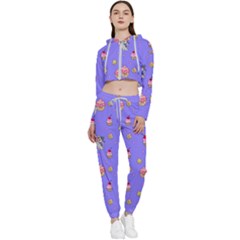 Art Pattern Design Seamless Scrapbooking Cropped Zip Up Lounge Set by pakminggu