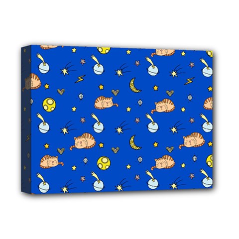 Cat Animals Sleep Stars Seamless Background Deluxe Canvas 16  X 12  (stretched)  by pakminggu