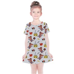 Background Pattern Texture Design Dog Music Kids  Simple Cotton Dress by pakminggu