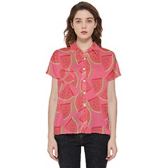 Watermelon Background Watermelon Wallpaper Short Sleeve Pocket Shirt by pakminggu