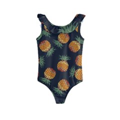 Pineapple Background Pineapple Pattern Kids  Frill Swimsuit by pakminggu