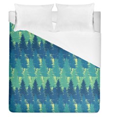 Christmas Trees Pattern Digital Paper Seamless Duvet Cover (queen Size) by pakminggu