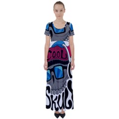 Cool Skull High Waist Short Sleeve Maxi Dress by pakminggu