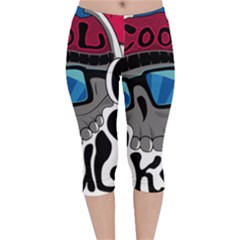 Cool Skull Velvet Capri Leggings  by pakminggu