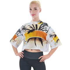 Hawaii Beach Summer Mock Neck Tee by pakminggu