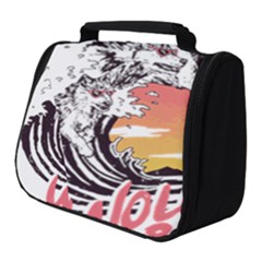 Gray Wolf Beach Waves A Wolf Animal Retro Full Print Travel Pouch (small) by pakminggu