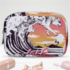 Gray Wolf Beach Waves A Wolf Animal Retro Make Up Pouch (small) by pakminggu