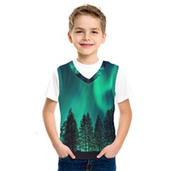 Aurora Northern Lights Phenomenon Atmosphere Sky Kids  Basketball Tank Top by pakminggu