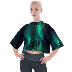 Aurora Northern Lights Celestial Magical Astronomy Mock Neck Tee by pakminggu