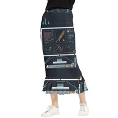 Remote Work Work From Home Online Work Maxi Fishtail Chiffon Skirt by pakminggu