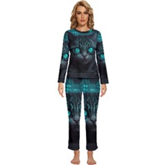 Angry Cat Fantasy Womens  Long Sleeve Lightweight Pajamas Set by pakminggu