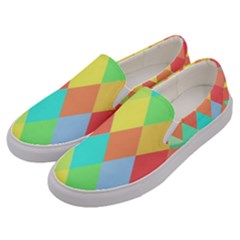 Low Poly Triangles Men s Canvas Slip Ons by danenraven