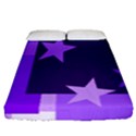 Purple Stars Pattern Shape Fitted Sheet (Queen Size) View1