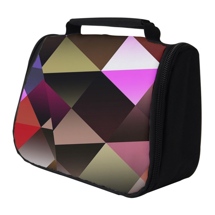 Abstract Geometric Triangles Shapes Full Print Travel Pouch (Small)