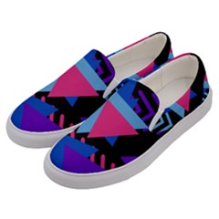 Memphis Pattern Geometric Abstract Men s Canvas Slip Ons by danenraven