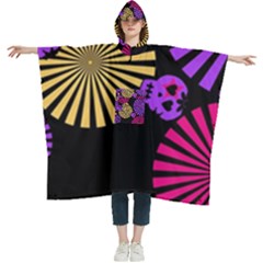 Seamless Halloween Day Of The Dead Women s Hooded Rain Ponchos by danenraven