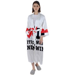 I Love White Wine Maxi Satin Kimono by ilovewhateva