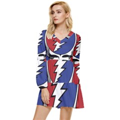 Grateful Dead Tiered Long Sleeve Mini Dress by Mog4mog4