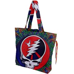 Grateful Dead Pattern Drawstring Tote Bag by Mog4mog4