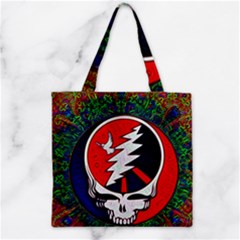 Grateful Dead Pattern Zipper Grocery Tote Bag by Mog4mog4