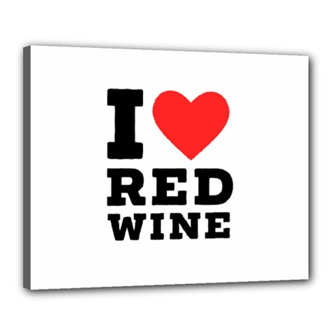 I Love Red Wine Canvas 20  X 16  (stretched) by ilovewhateva