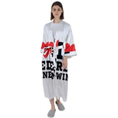 I Love Red Wine Maxi Satin Kimono by ilovewhateva