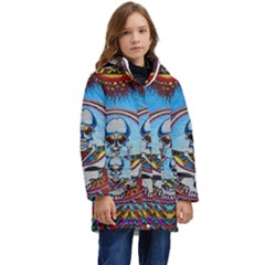 Grateful Dead Wallpapers Kids  Hooded Longline Puffer Jacket by Mog4mog4