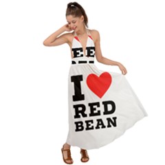 I Love Red Bean Backless Maxi Beach Dress by ilovewhateva