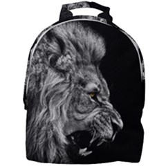 Roar Angry Male Lion Black Mini Full Print Backpack by Mog4mog4