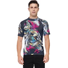 Angry Male Lion Roar Men s Short Sleeve Rash Guard by Mog4mog4