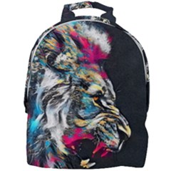 Angry Male Lion Roar Mini Full Print Backpack by Mog4mog4