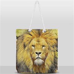 Lion Lioness Wildlife Hunter Full Print Rope Handle Tote (large) by Mog4mog4