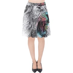 Lion King Head Velvet High Waist Skirt by Mog4mog4