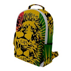 Lion Head Africa Rasta Flap Pocket Backpack (large) by Mog4mog4