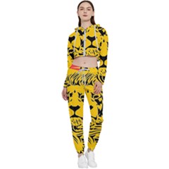 Lion Head Africa Rasta Cropped Zip Up Lounge Set by Mog4mog4