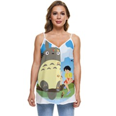 My Neighbor Totoro Totoro Casual Spaghetti Strap Chiffon Top by Mog4mog4