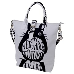 My Neighbor Totoro Black And White Buckle Top Tote Bag by Mog4mog4