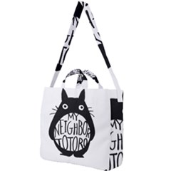 My Neighbor Totoro Black And White Square Shoulder Tote Bag by Mog4mog4