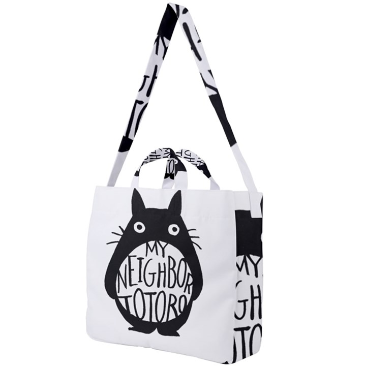 My Neighbor Totoro Black And White Square Shoulder Tote Bag