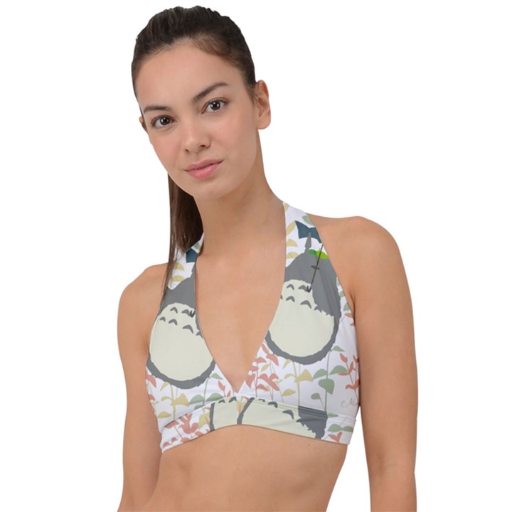 My Neighbor Totoro Cartoon Halter Plunge Bikini Top