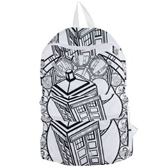 Bad Wolf Tardis Art Drawing Doctor Who Foldable Lightweight Backpack by Mog4mog4