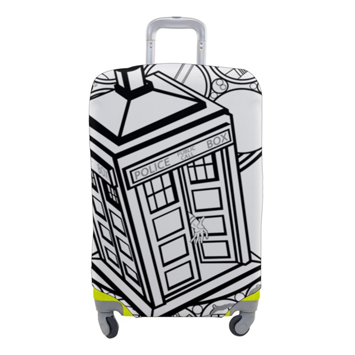 Bad Wolf Tardis Art Drawing Doctor Who Luggage Cover (Small)