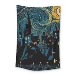 Hogwarts Castle Van Gogh Small Tapestry by Mog4mog4