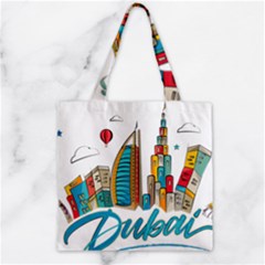 Burj Khalifa Skyline Clip Art Drawing Comic World Zipper Grocery Tote Bag by Mog4mog4