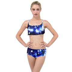 Tardis Background Space Layered Top Bikini Set by Mog4mog4